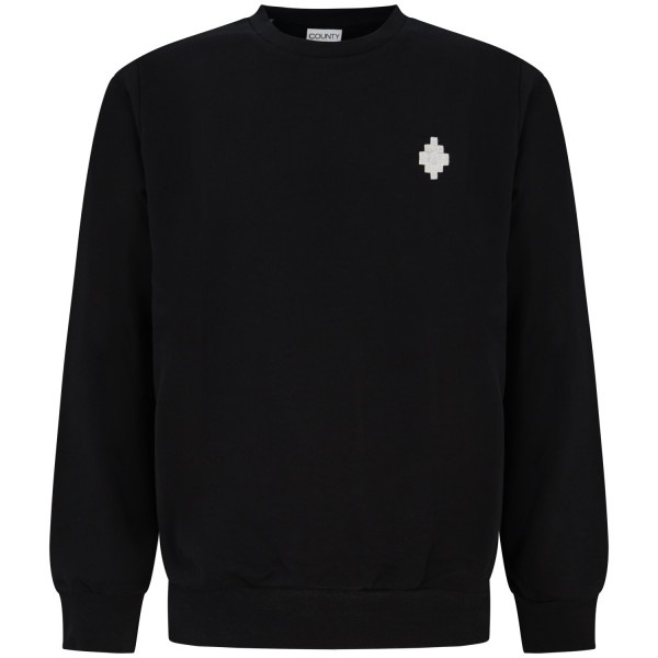 Felpa nera con logo per uomo