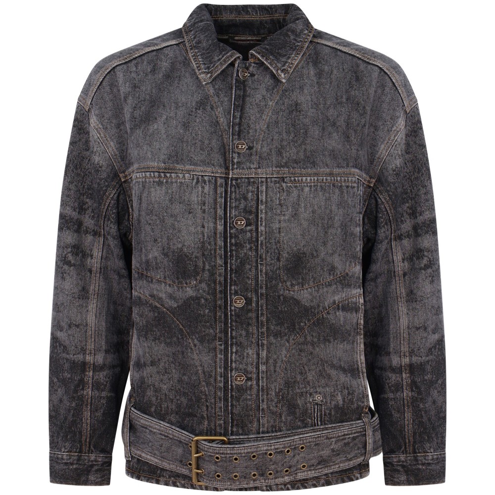 Giubbotto grigio in jeans per uomo