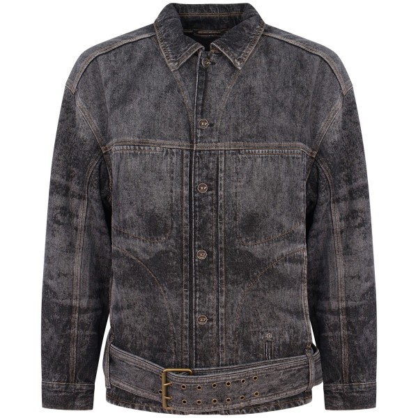 Giubbotto grigio in jeans per uomo