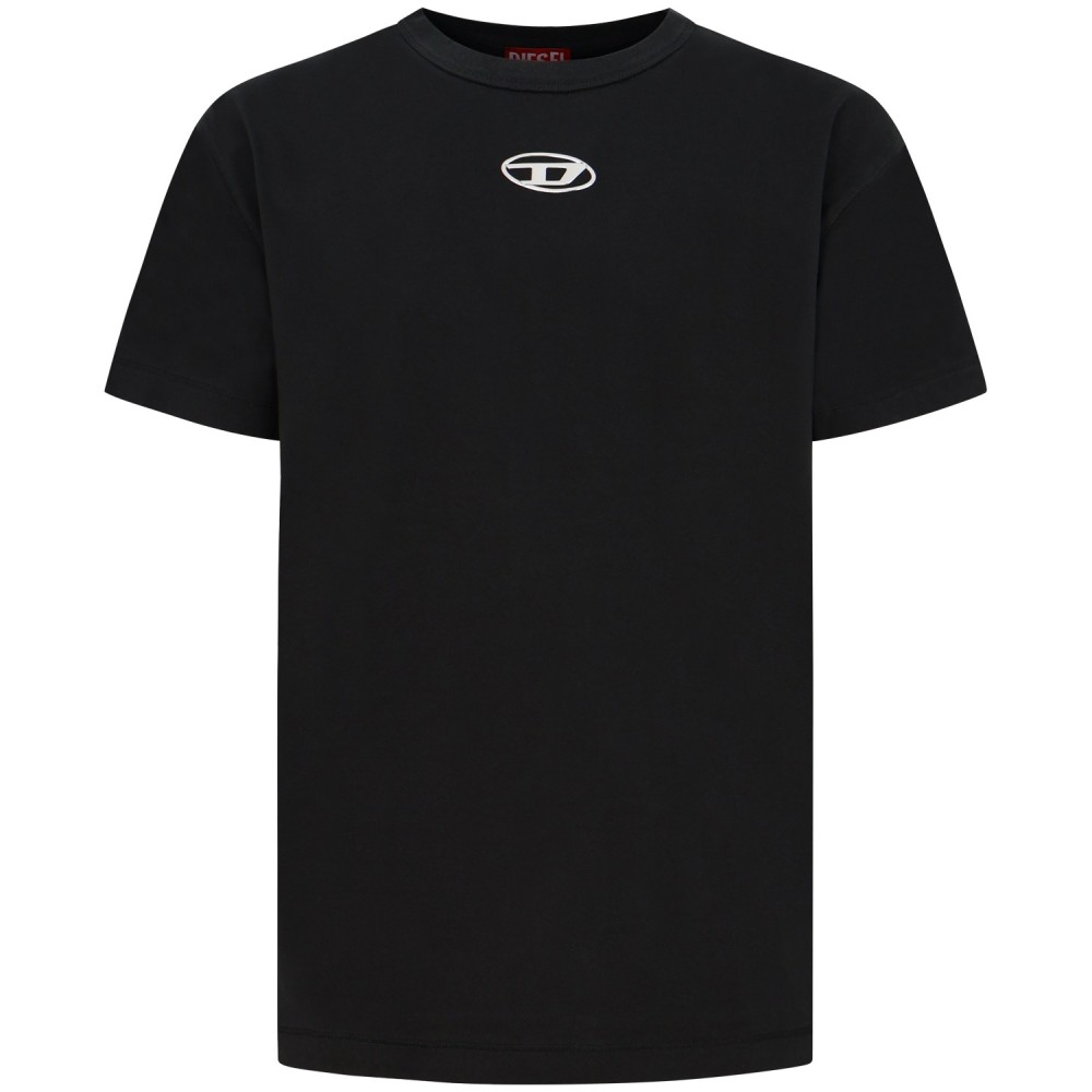 T-shirt nera con mini logo per uomo