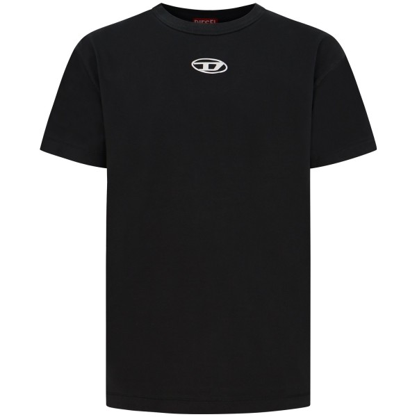 T-shirt nera con mini logo per uomo