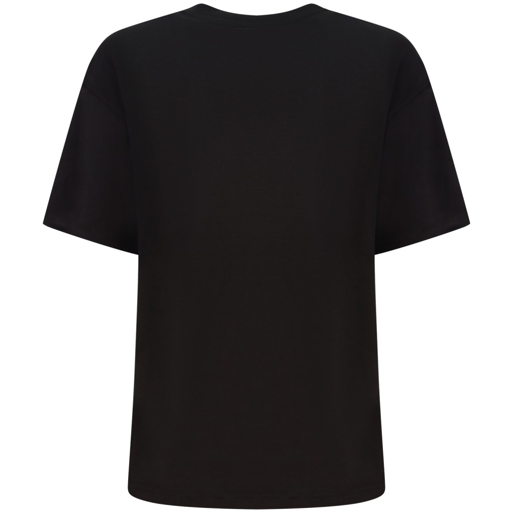 T-shirt nera con mini logo centrale per uomo