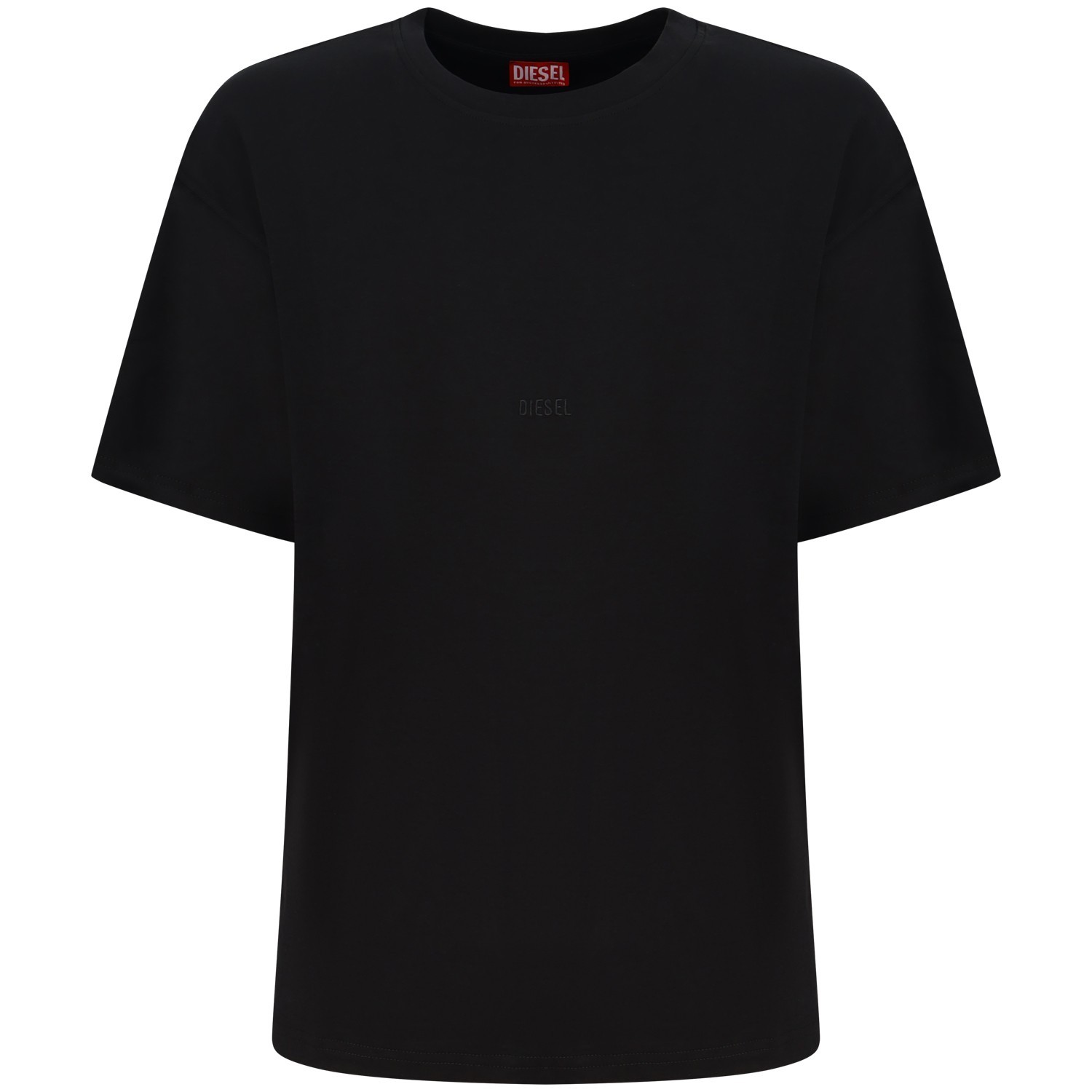 T-shirt nera con mini logo centrale per uomo