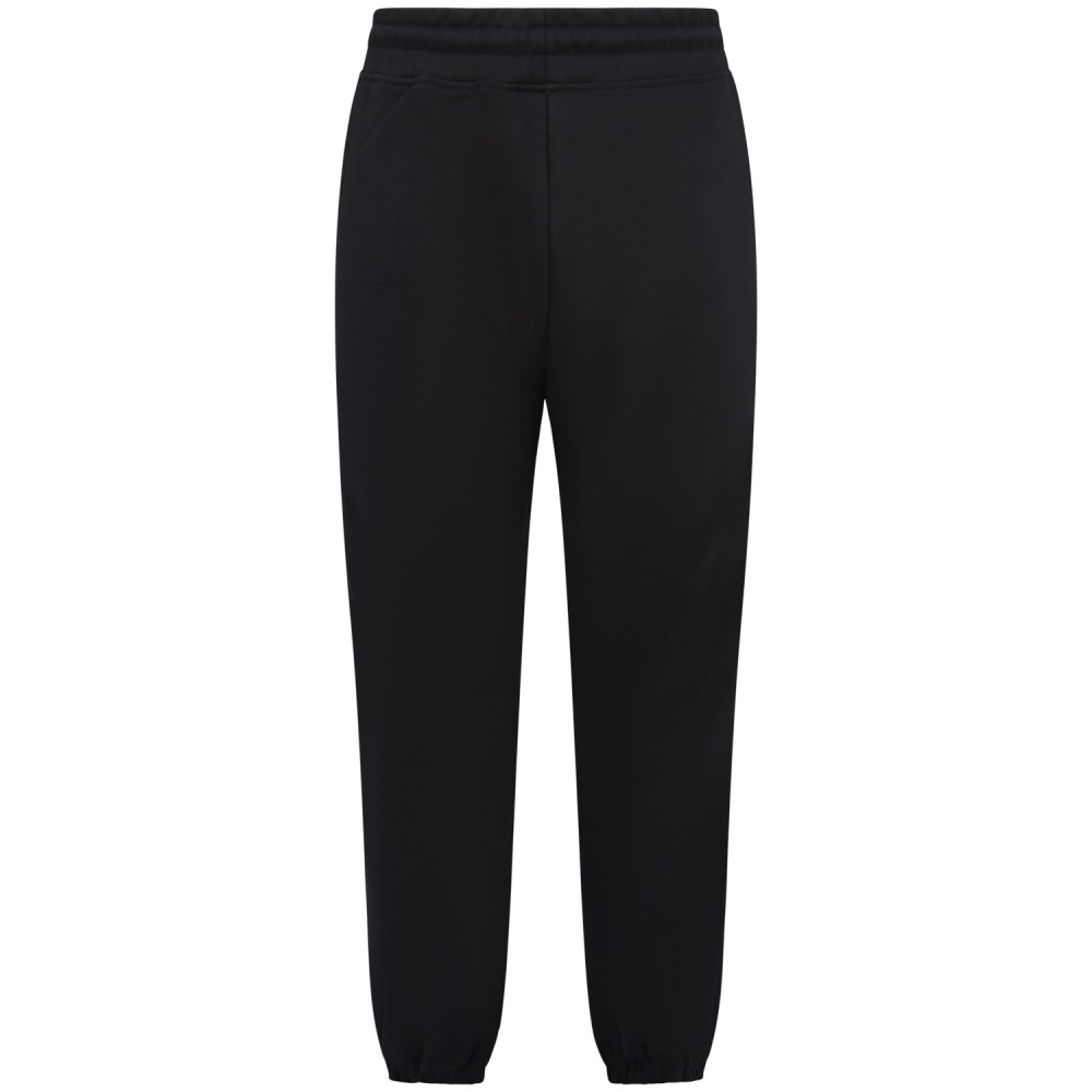 Pantalone tuta nero con mini logo per uomo