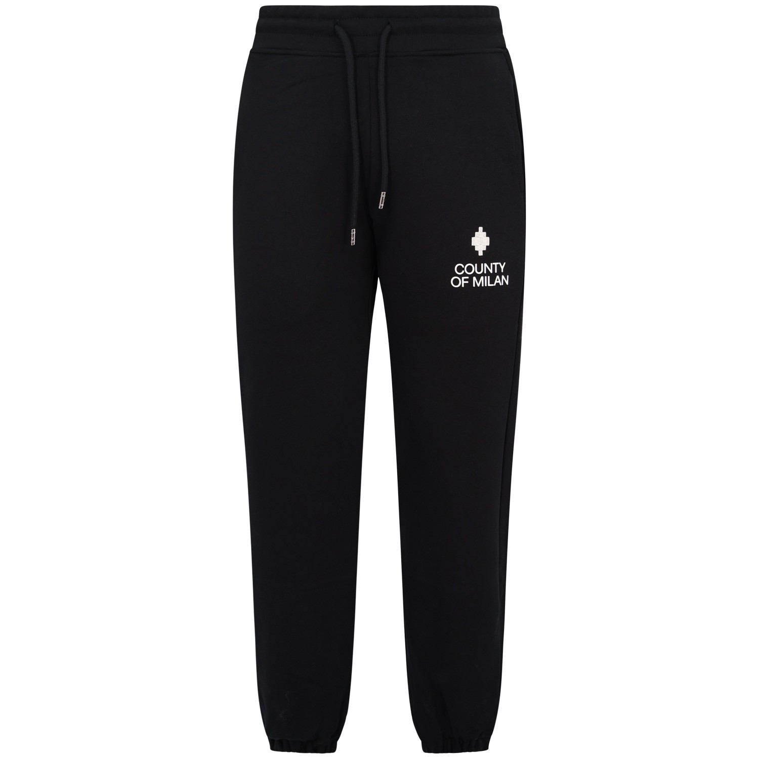 Pantalone tuta nero con mini logo per uomo