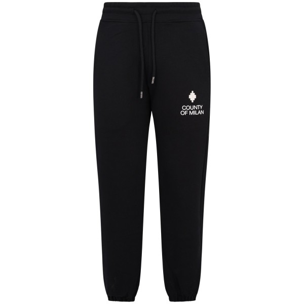 Pantalone tuta nero con mini logo per uomo