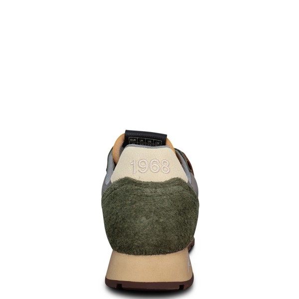 Sneakers verde con riporti multicolor per uomo