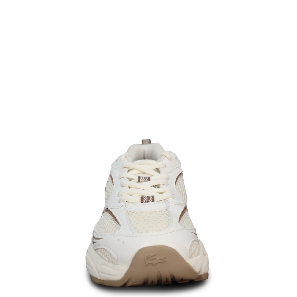 Sneakers bianche con riporti marroni per donna