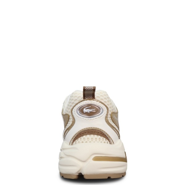 Sneakers bianche con riporti marroni per donna