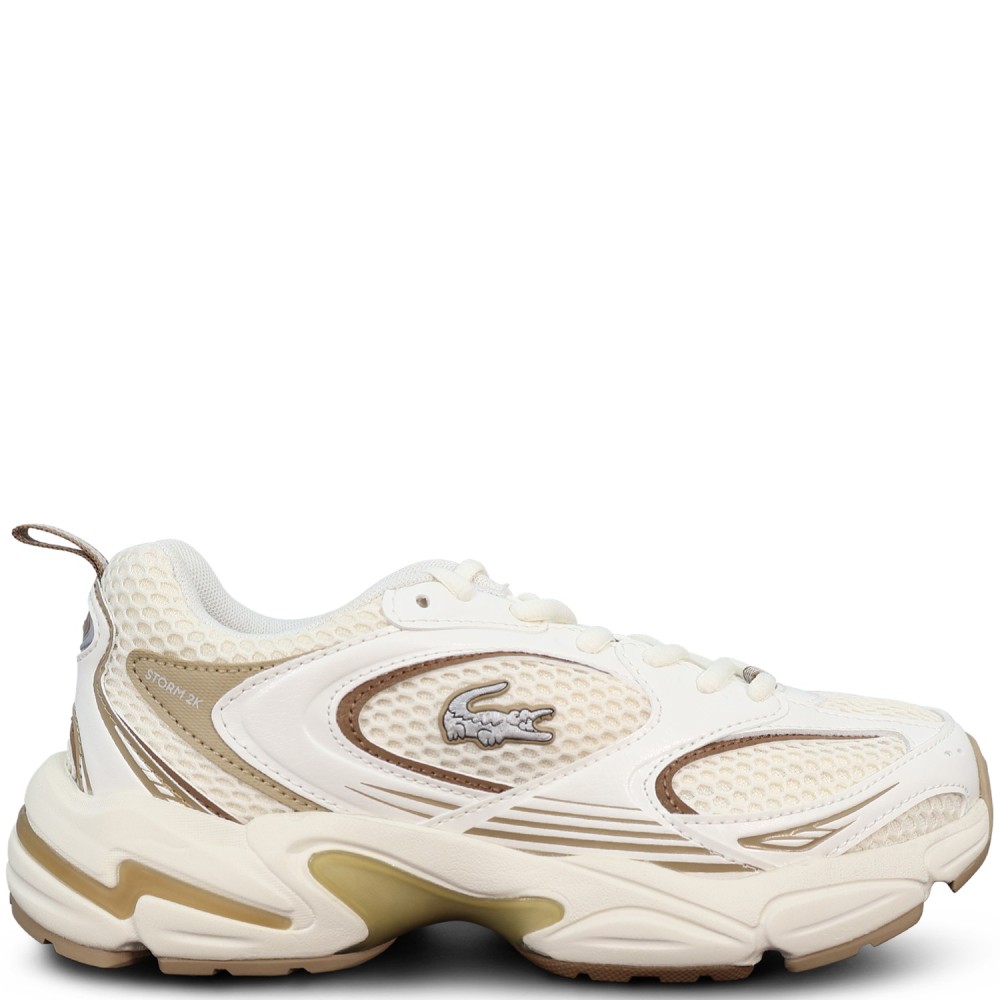 Sneakers bianche con riporti marroni per donna