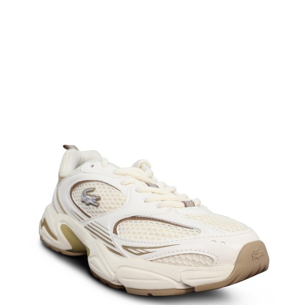 Sneakers bianche con riporti marroni per donna