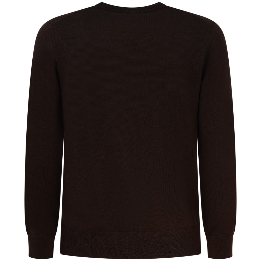 Maglione marrone con mini logo per uomo