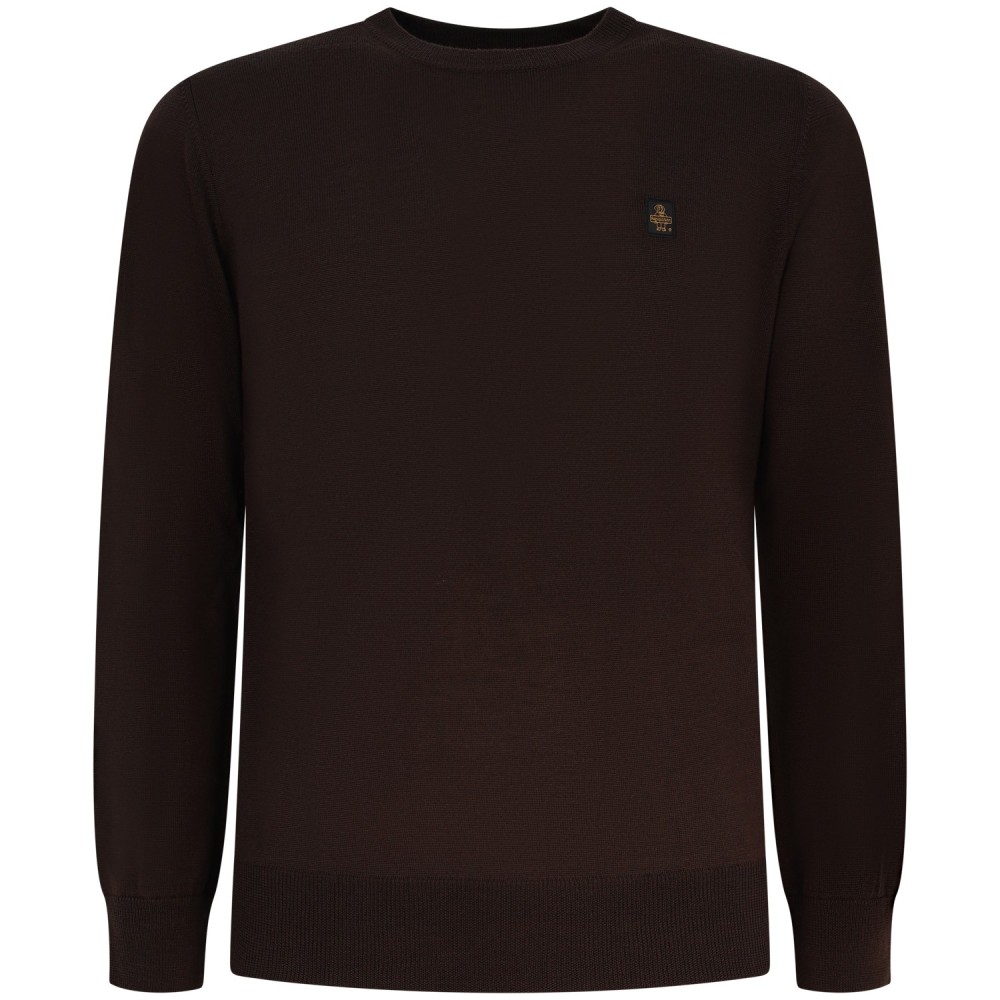 Maglione marrone con mini logo per uomo