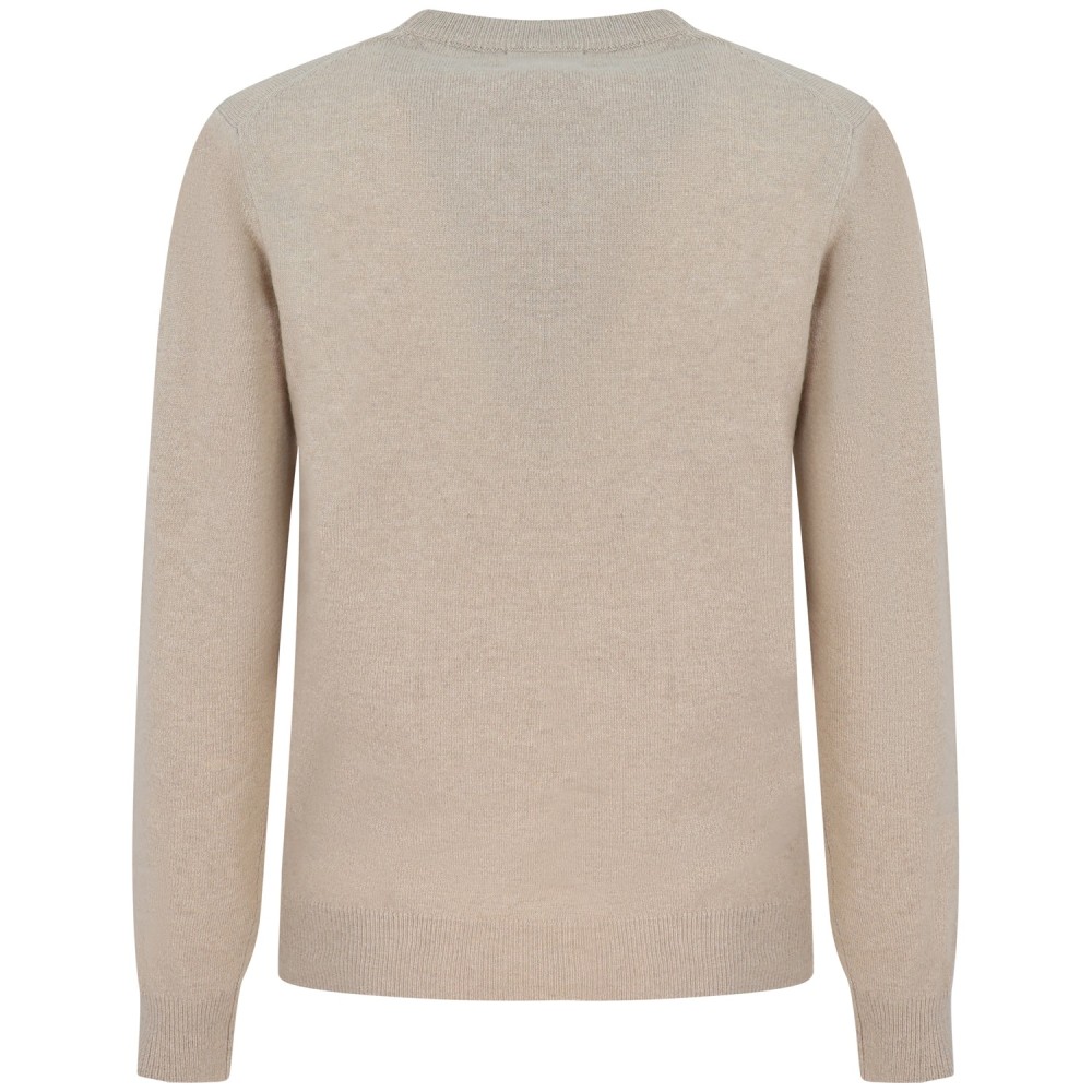 Maglione beige con mini logo per uomo