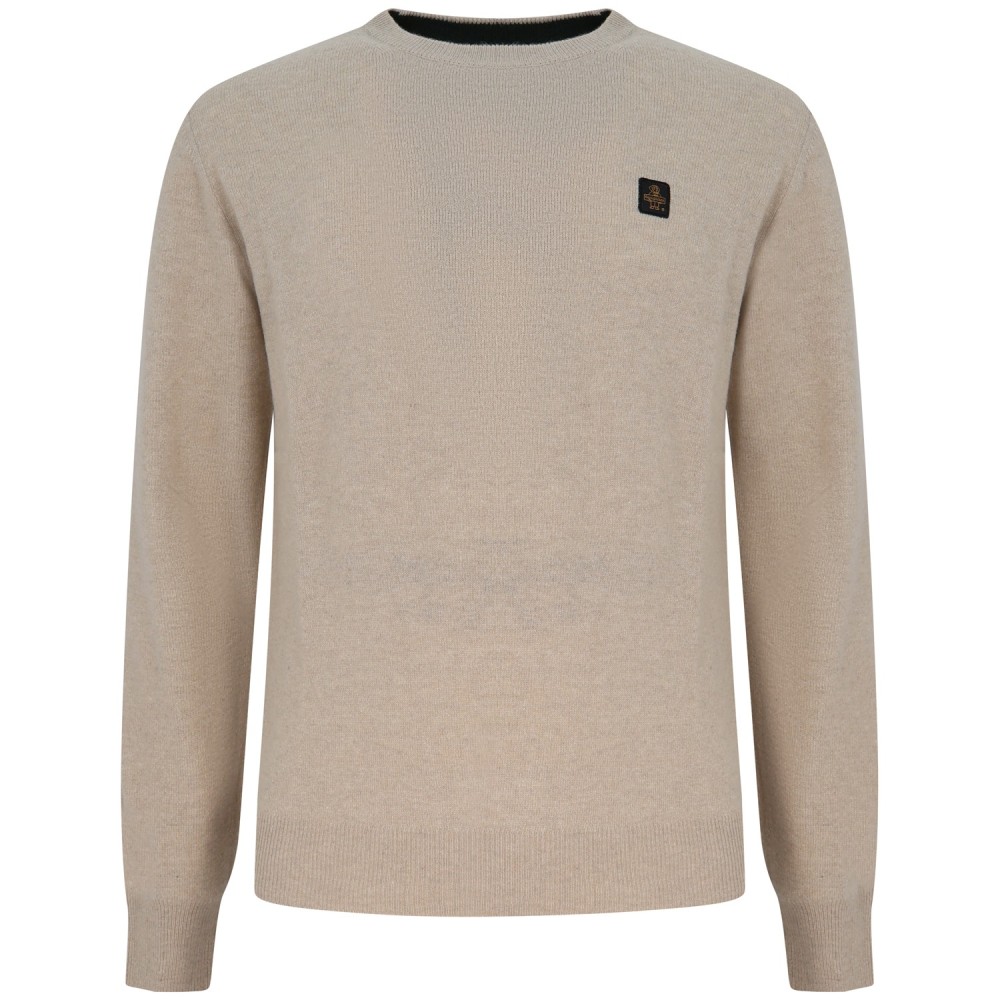 Maglione beige con mini logo per uomo