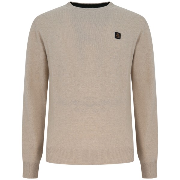 Maglione beige con mini logo per uomo