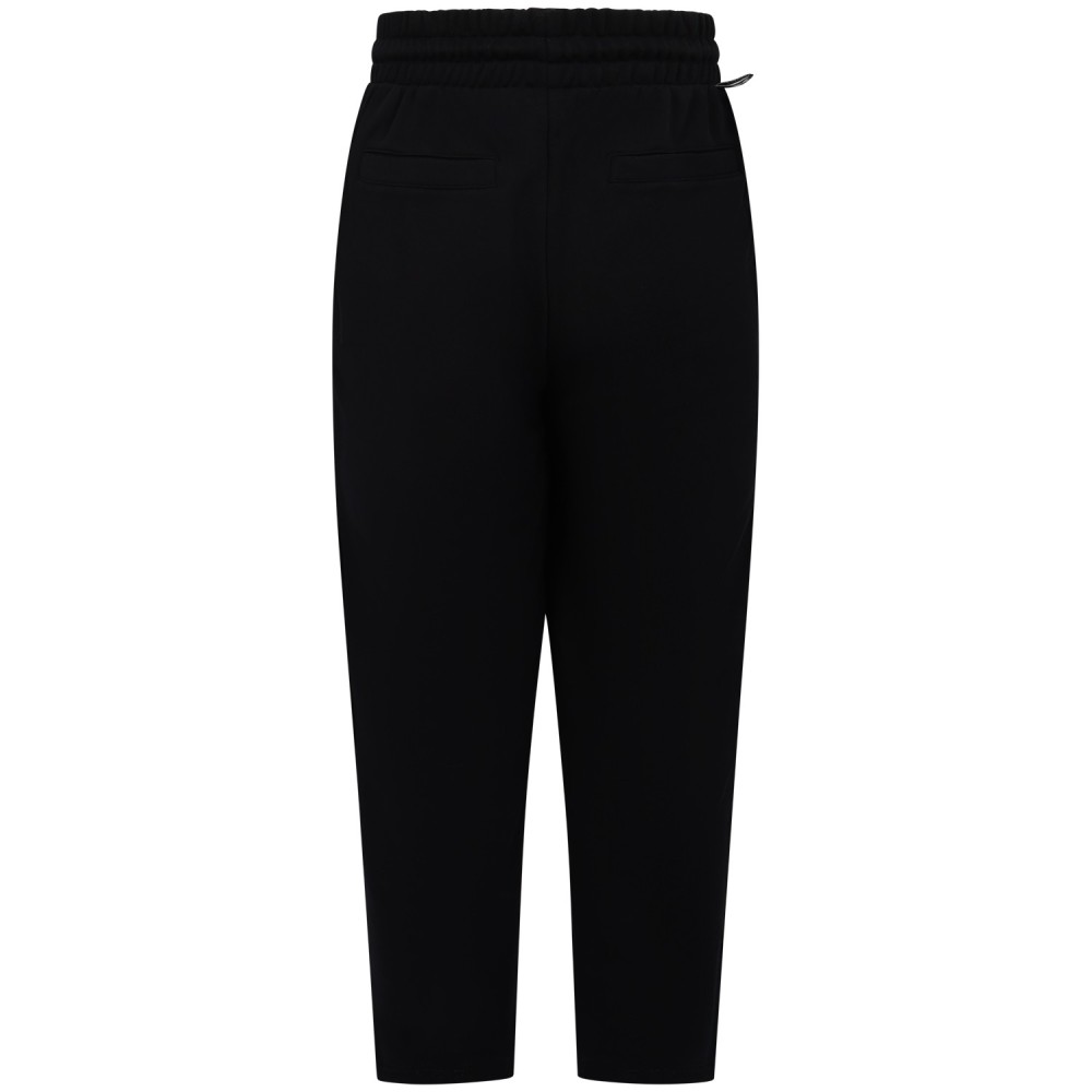 Pantalone nero tuta con patch logati per uomo