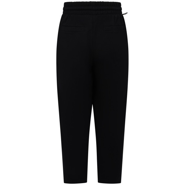 Pantalone nero tuta con patch logati per uomo
