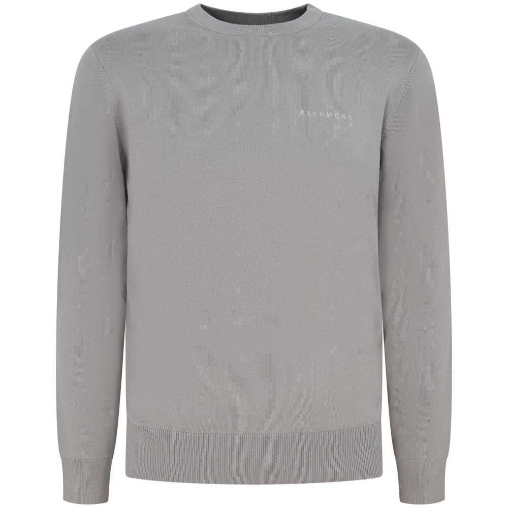 Maglione grigio con mini logo per uomo