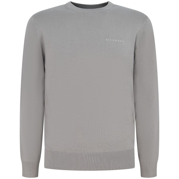Maglione grigio con mini logo per uomo