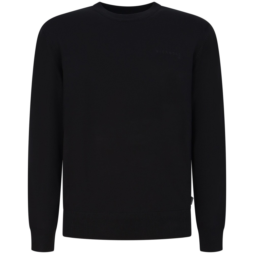 Maglione nero con mini logo per uomo