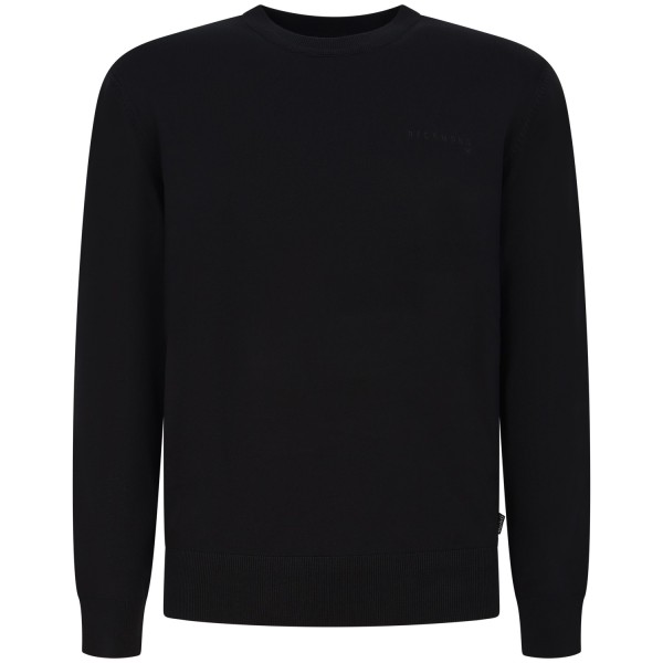 Maglione nero con mini logo per uomo