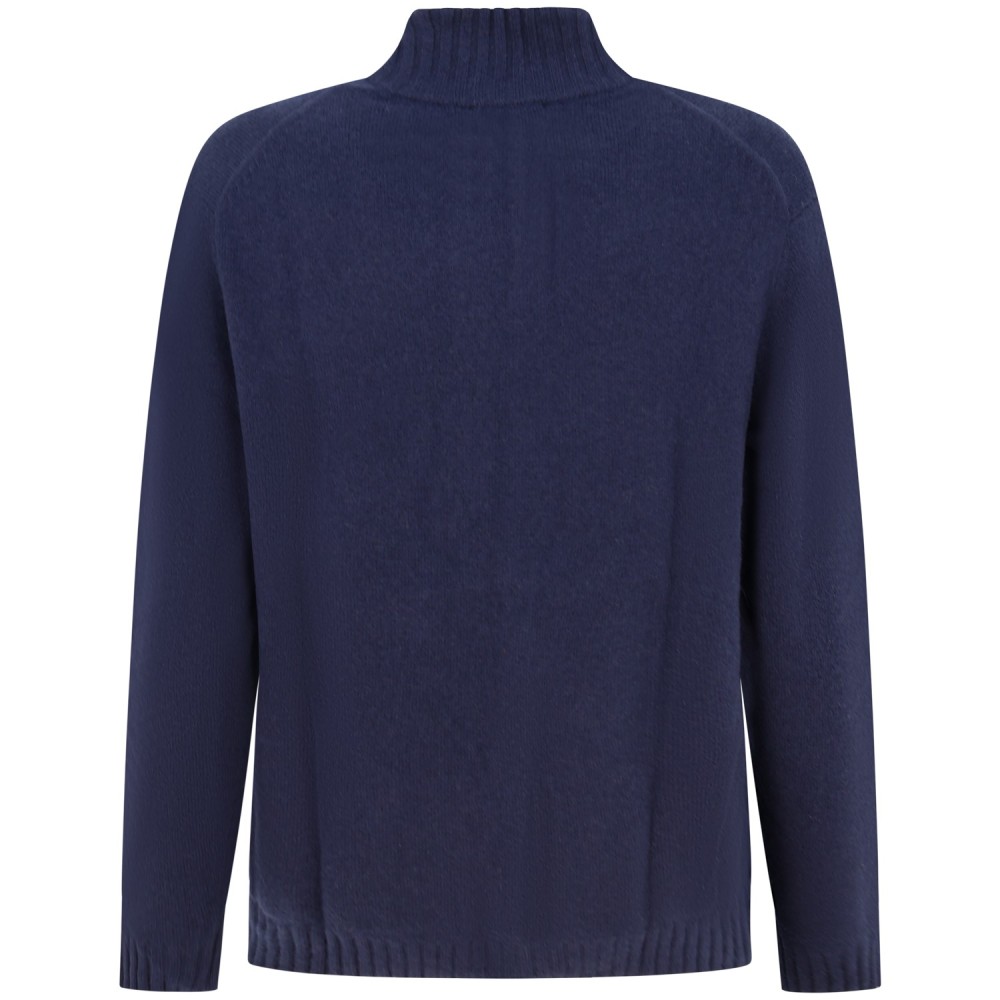 Cardigan blu con mini logo per uomo