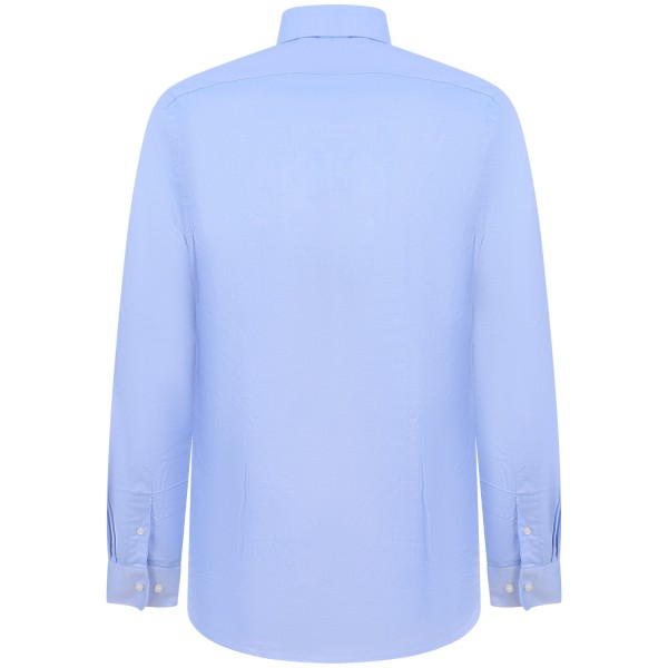 Camicia celeste con mini logo per uomo