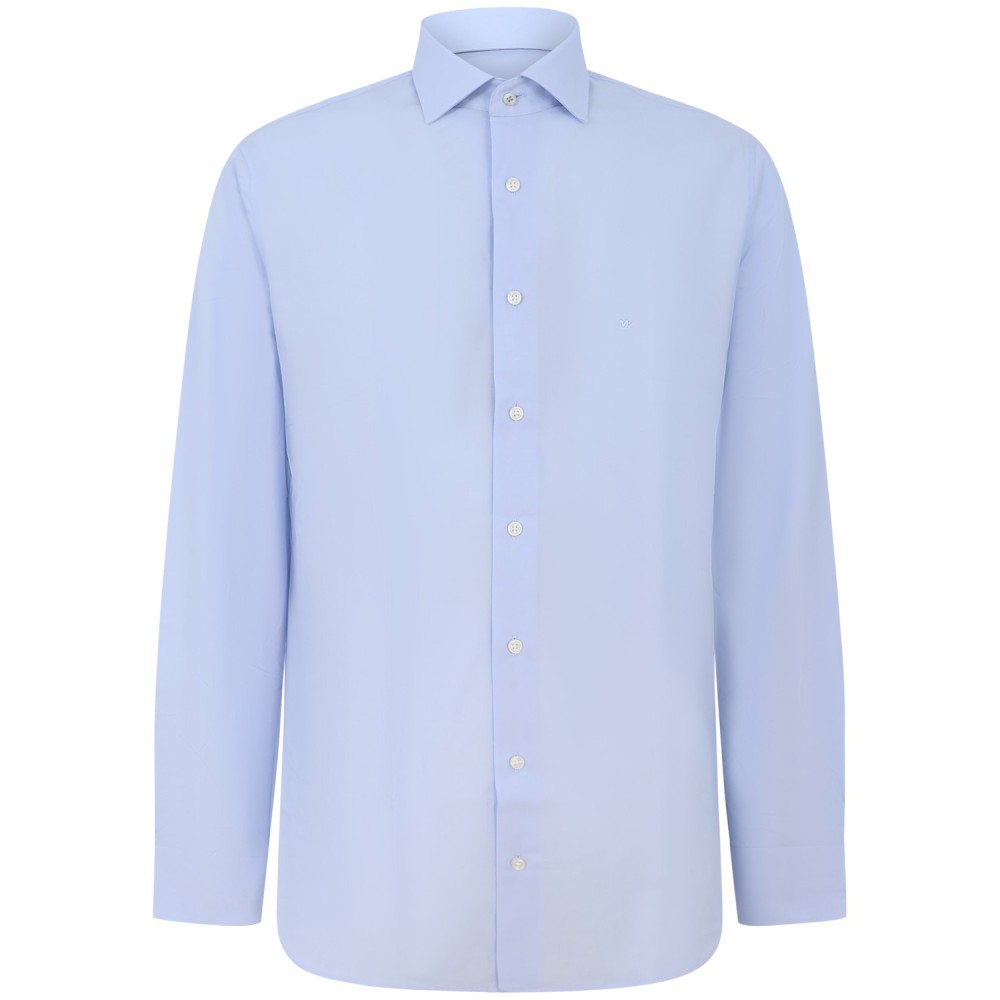 Camicia celeste con mini logo per uomo