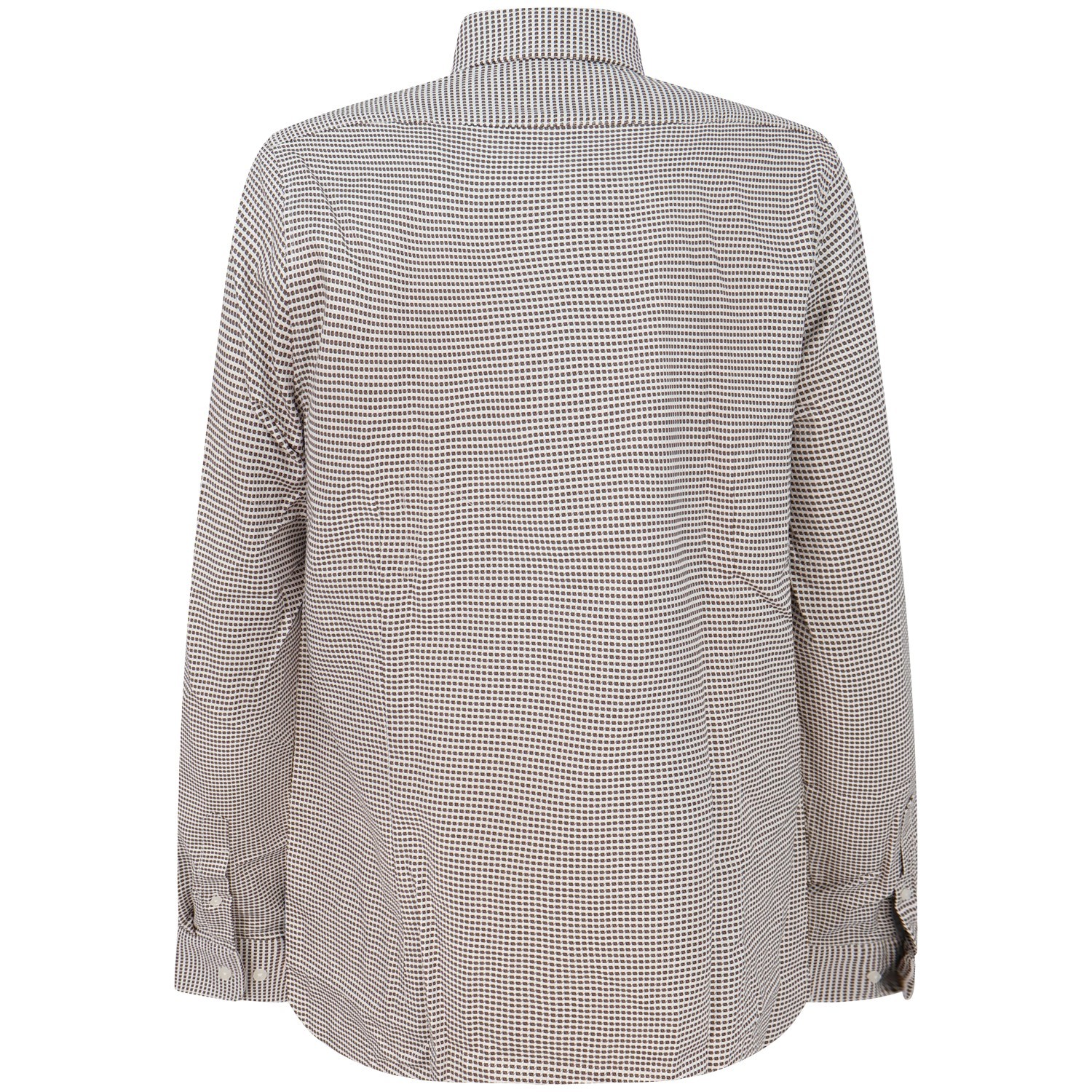 Camicia bianca/marrone con microfantasia per uomo 2