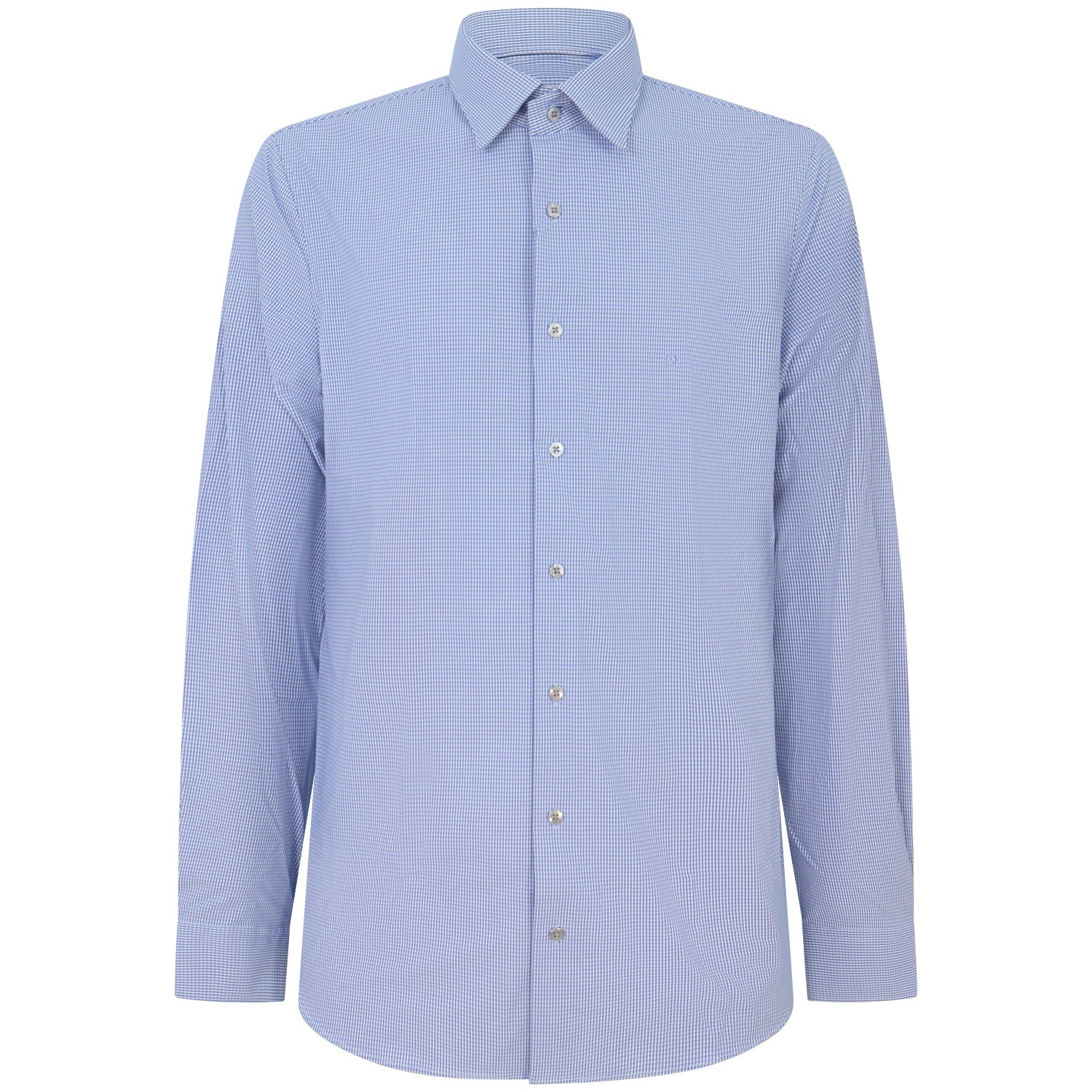 Camicia bianca/blu con microfantasia per uomo
