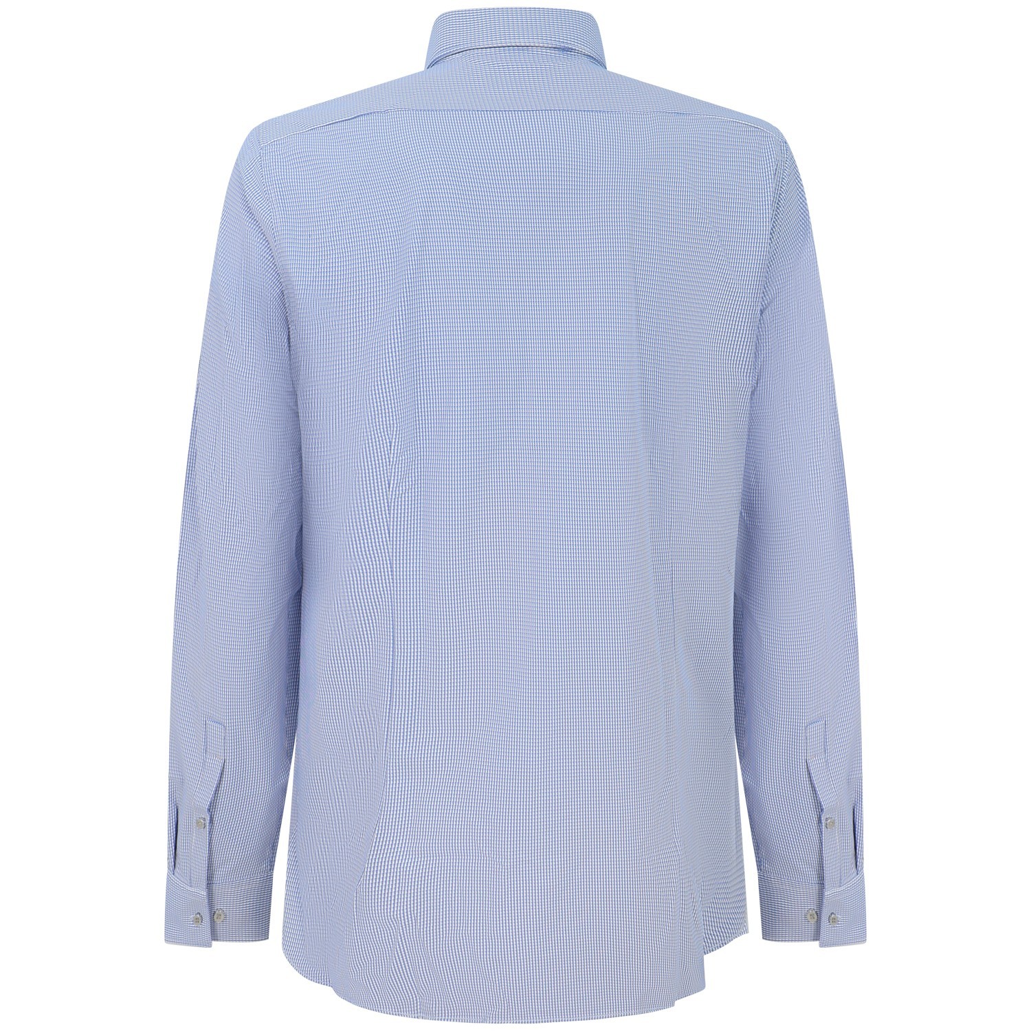 Camicia bianca/blu con microfantasia per uomo 2