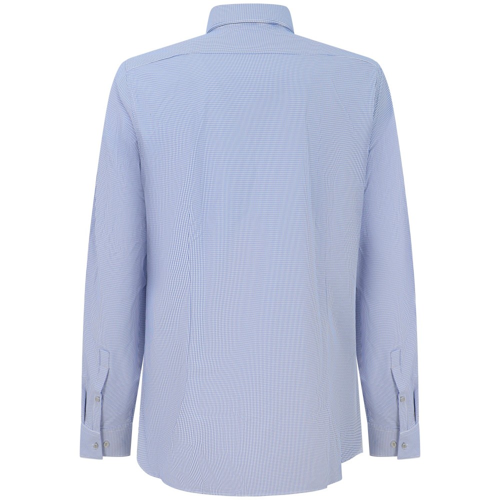 Camicia bianca/blu con microfantasia per uomo