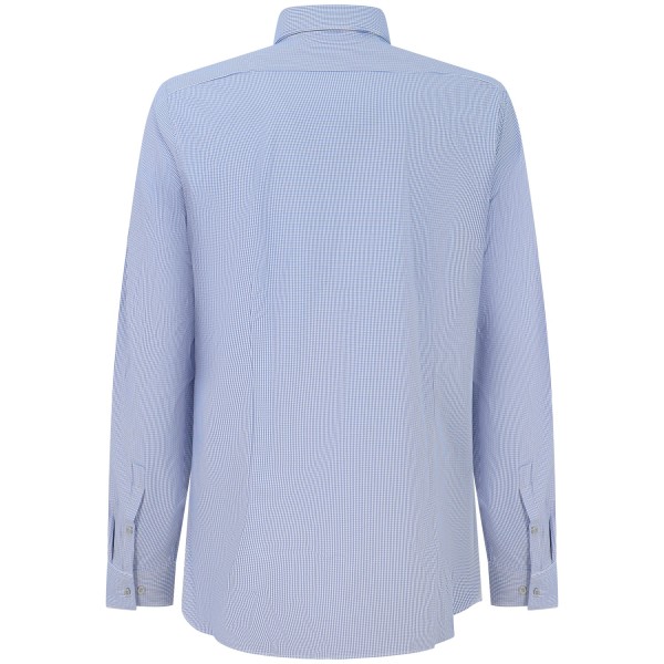 Camicia bianca/blu con microfantasia per uomo