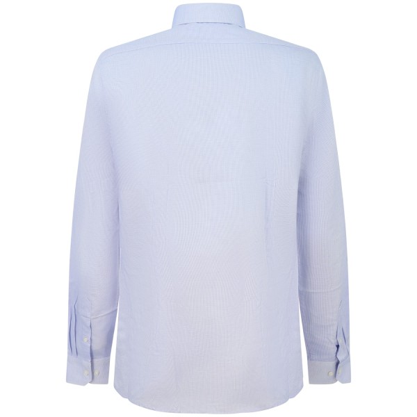 Camicia bianca/blu con microfantasia per uomo