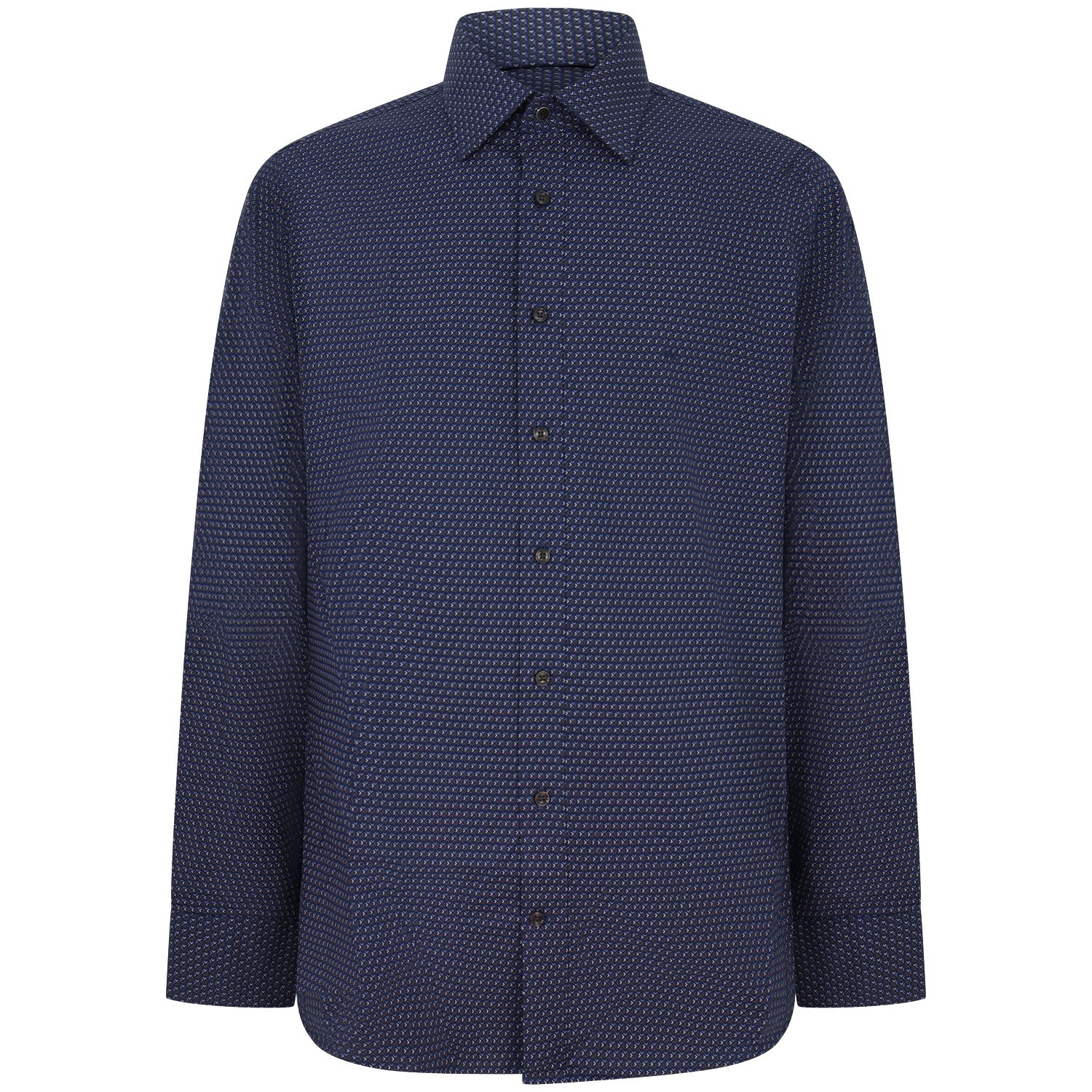 Camicia blu con microfantasia per uomo 2