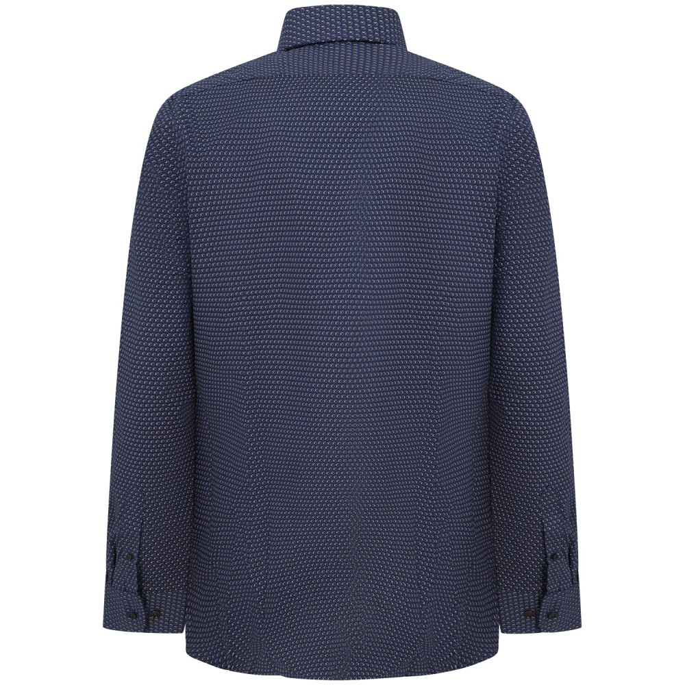 Camicia blu con microfantasia per uomo