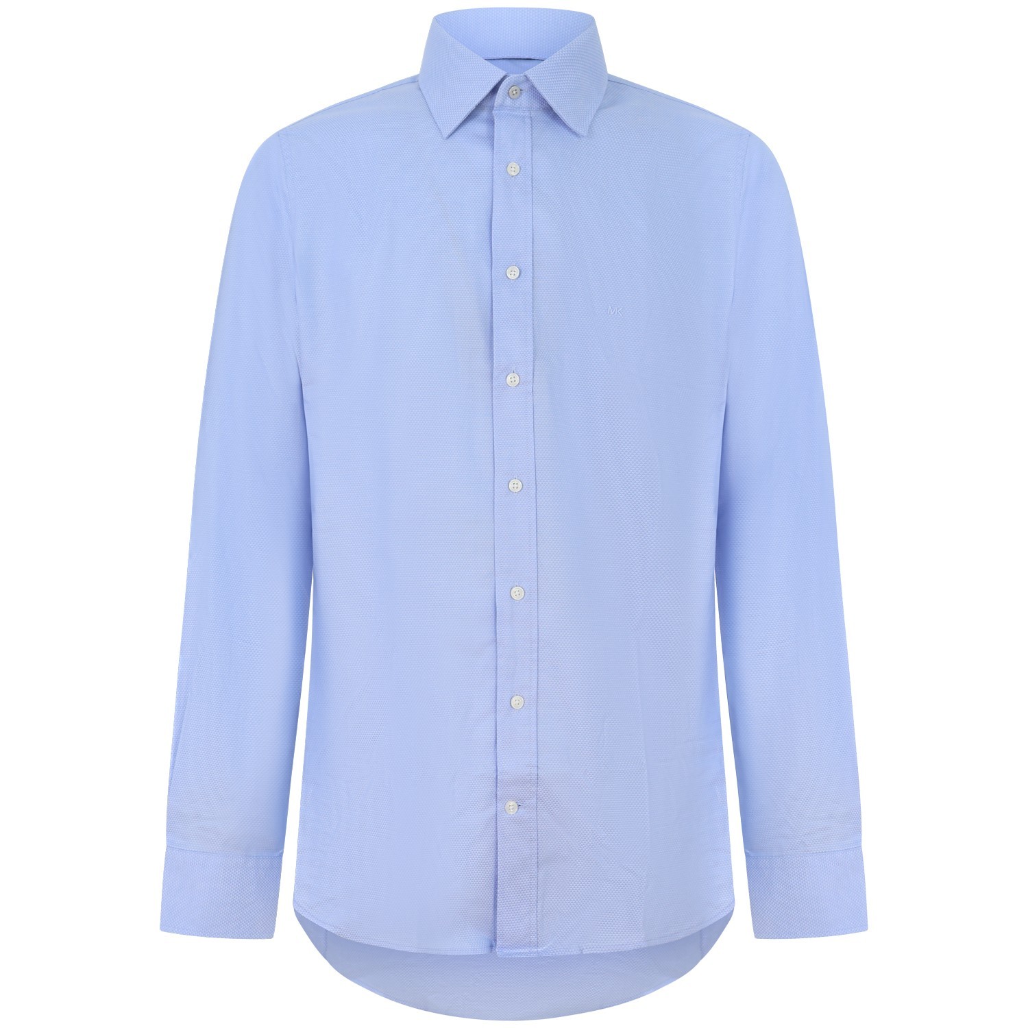 Camicia celeste con microfantasia per uomo