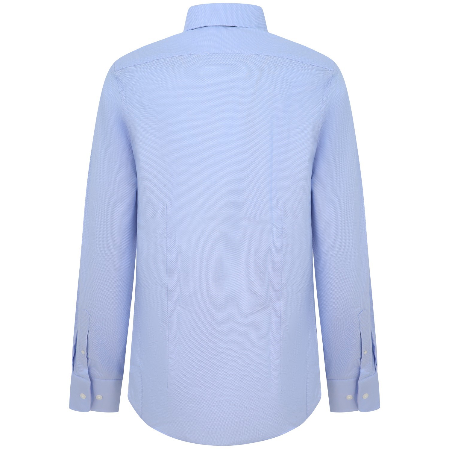 Camicia celeste con microfantasia per uomo 2