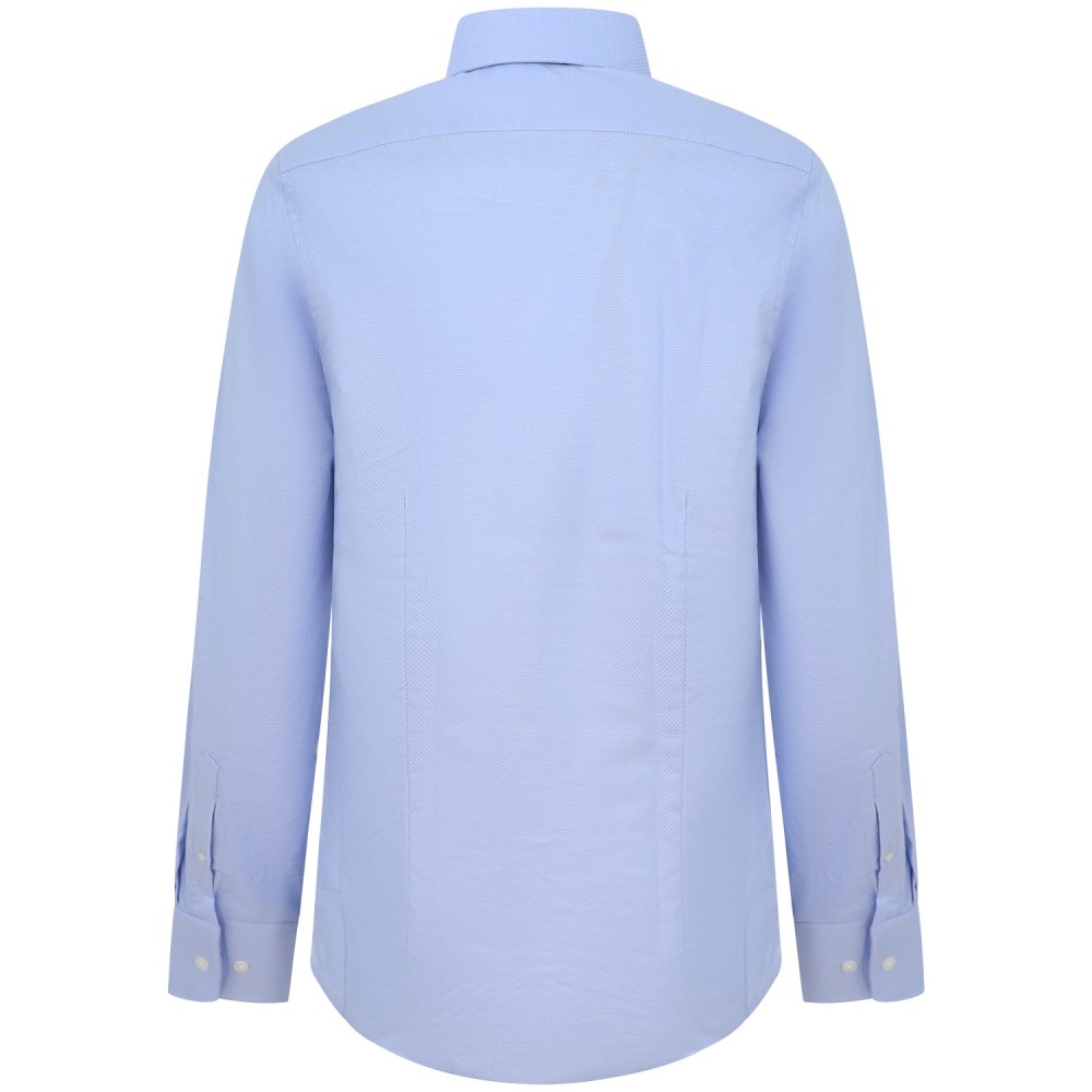 Camicia celeste con microfantasia per uomo