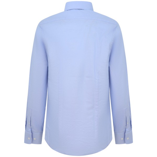 Camicia celeste con microfantasia per uomo