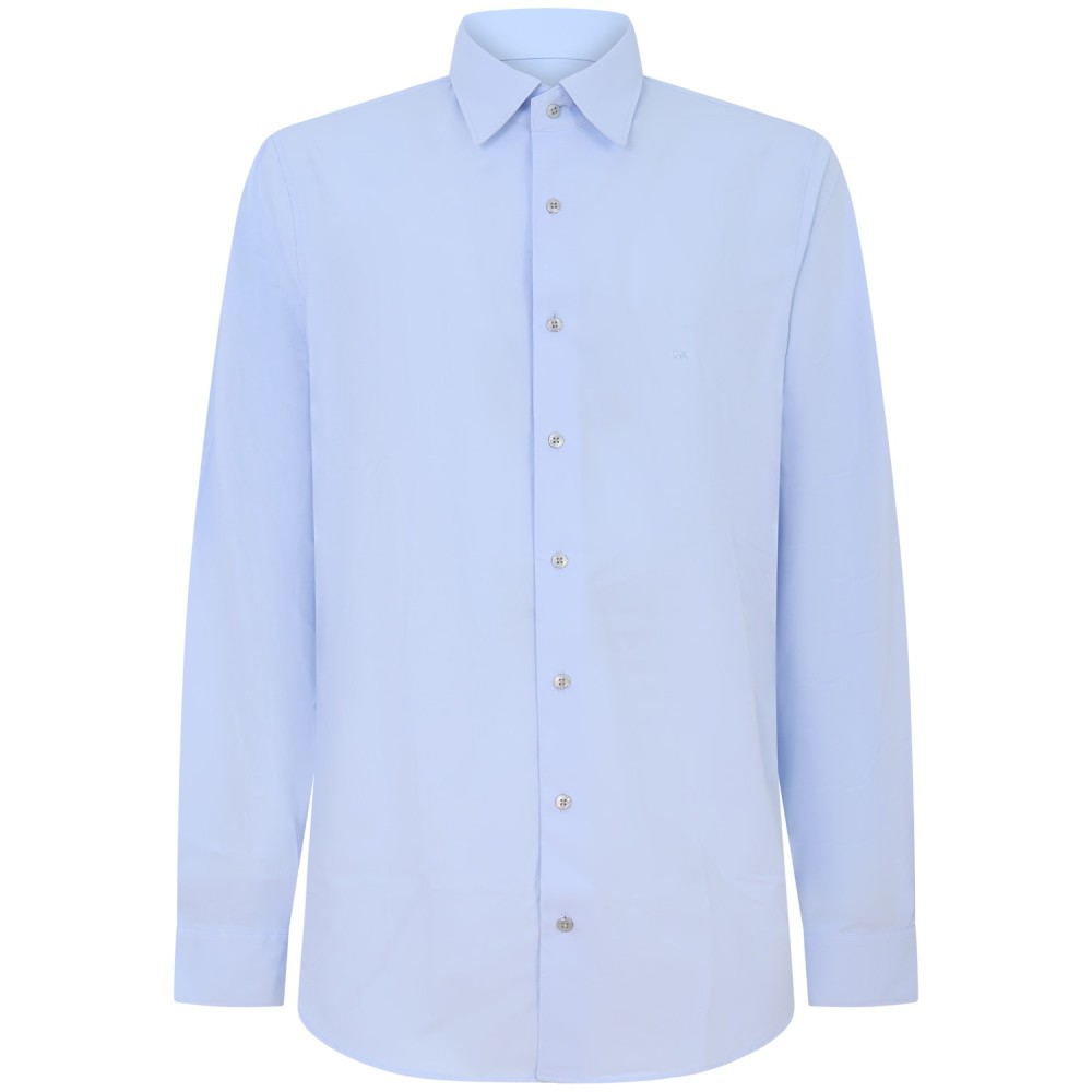 Camicia celeste con mini logo per uomo