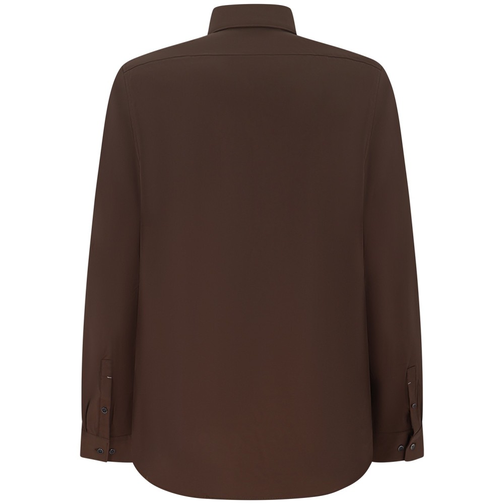 Camicia marrone con mini logo per uomo