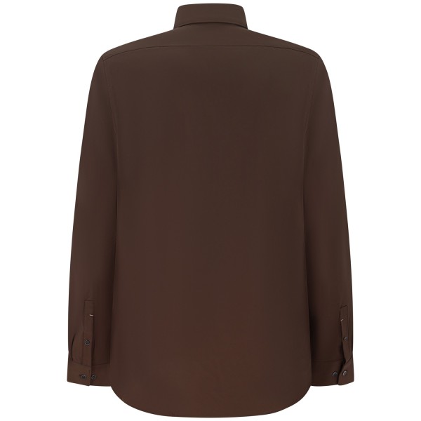 Camicia marrone con mini logo per uomo