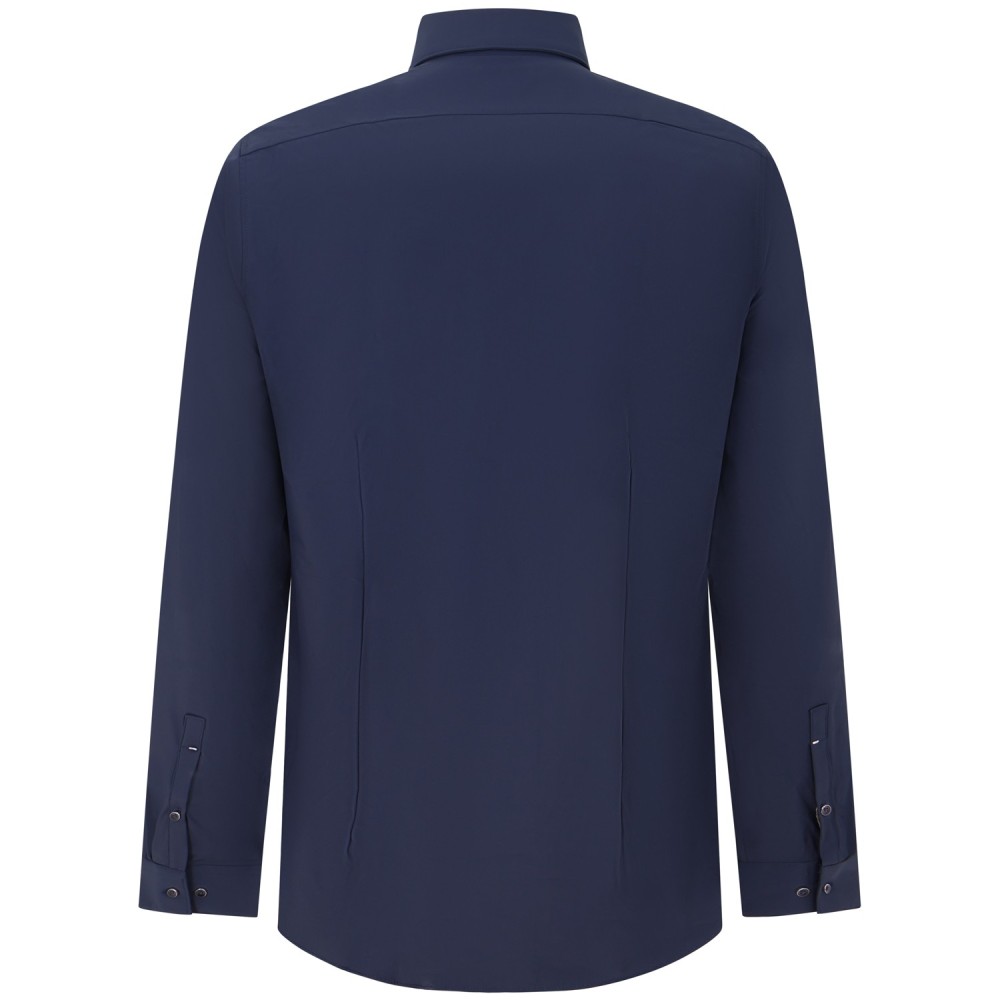 Camicia blu con mini logo per uomo