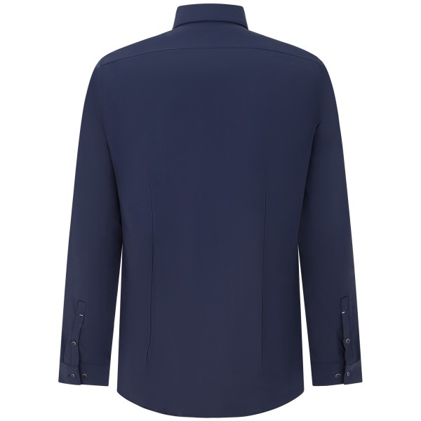 Camicia blu con mini logo per uomo