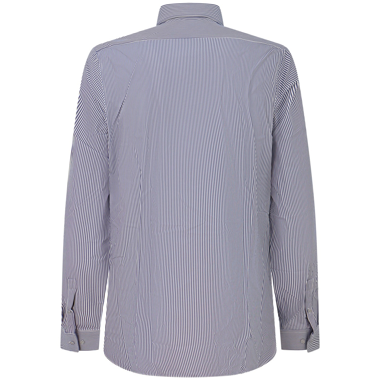 Camicia blu a righe con mini logo per uomo
