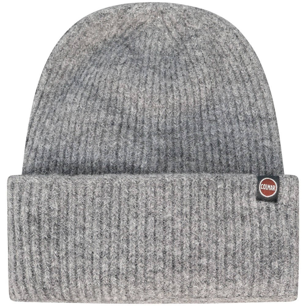 Cappello grigio con filato lurex per donna