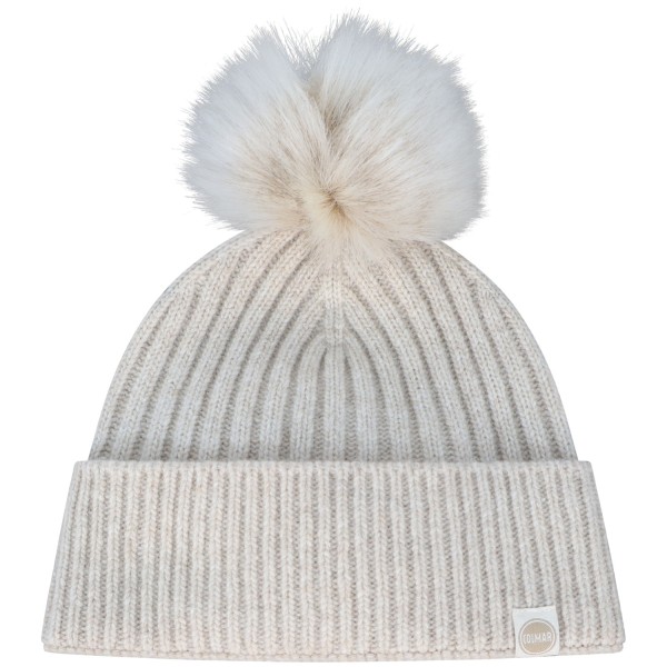 Cappello beige con pompon per donna