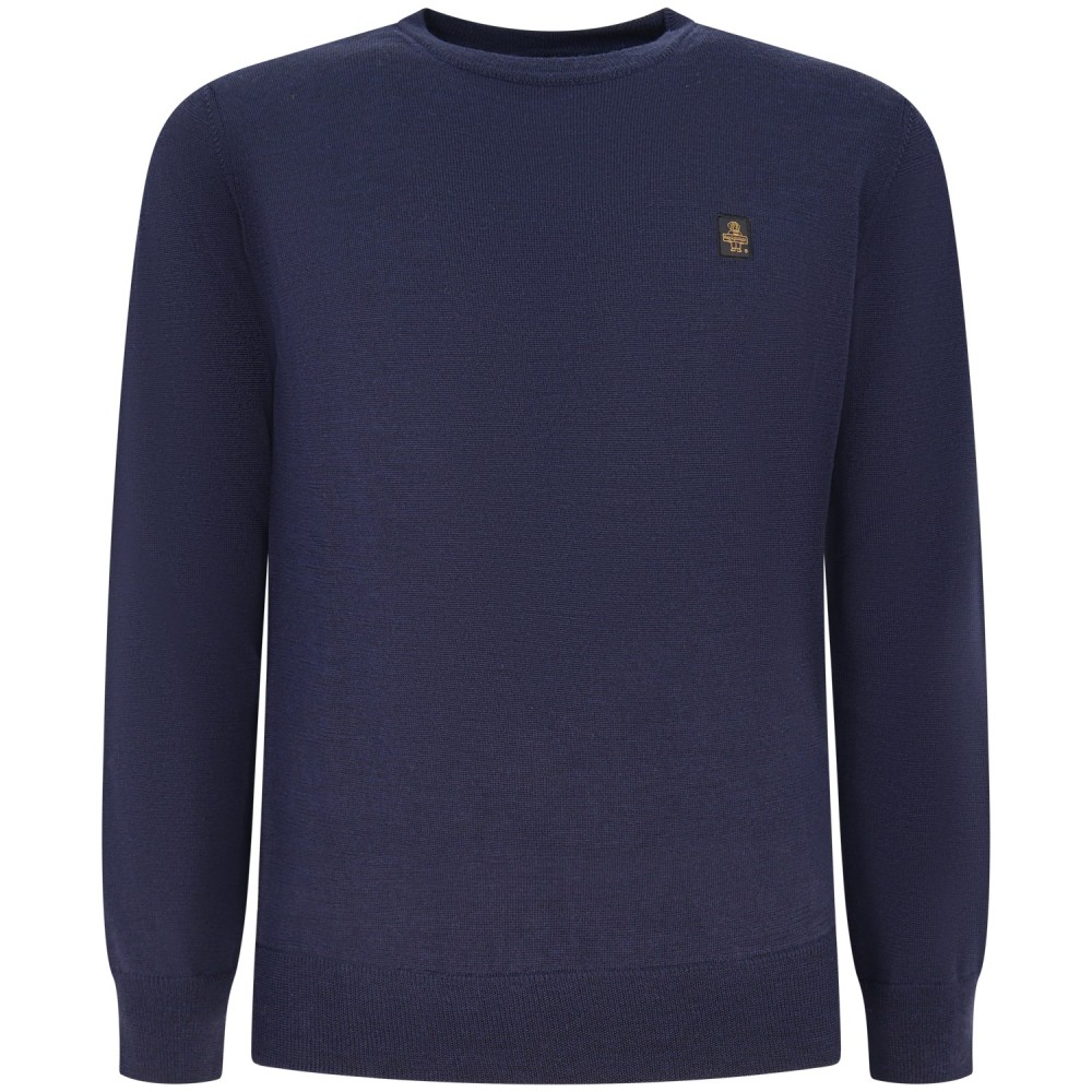 Maglione blu con mini logo per uomo